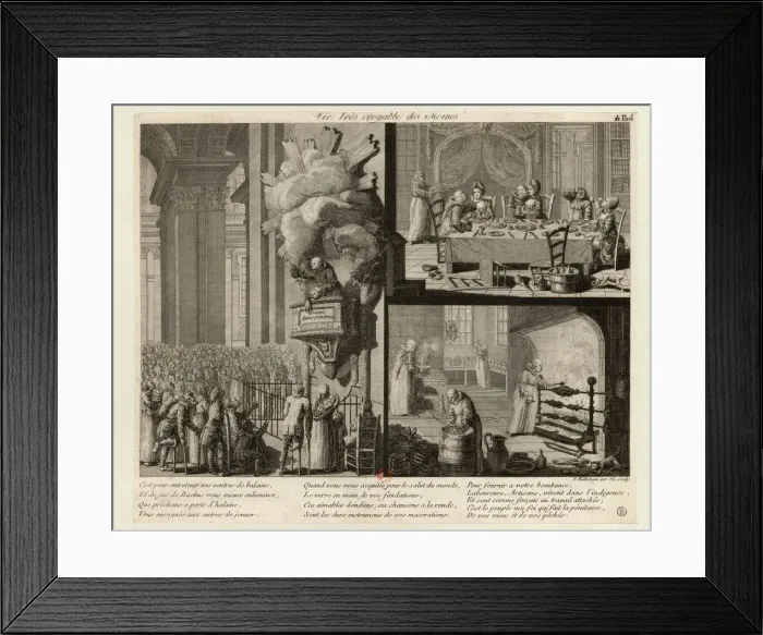 Framed Print : Vie tres croyable des Moines, c. 1789 Framed Print : Vie tres croyable des Moines, c. 1789