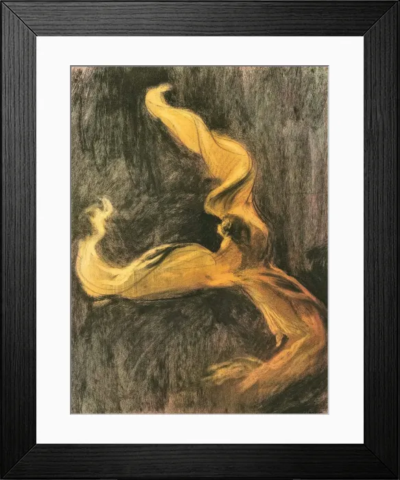 Framed Print : Loie Fuller (Robe Jaune), c. 1895. Creator: Maurin, Charles (1856-1914) Framed Print : Loie Fuller (Robe Jaune), c. 1895. Creator: Maurin, Charles (1856-1914)