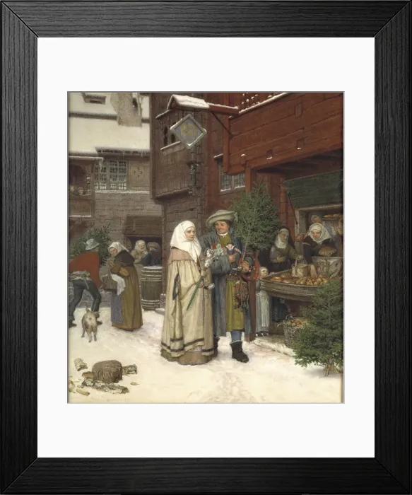 Framed Print : The Christmas Fair, 1872. Creator: Rosen, Georg von (1843-1923) Framed Print : The Christmas Fair, 1872. Creator: Rosen, Georg von (1843-1923)
