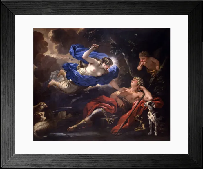 Framed Print : Diana and Endymion, ca 1675-1680. Creator: Giordano, Luca (1632-1705) Framed Print : Diana and Endymion, ca 1675-1680. Creator: Giordano, Luca (1632-1705)