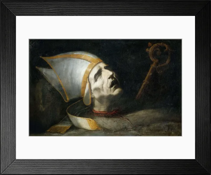 Framed Print : Head of Saint Fulgentius. Creator: Valdes Leal, Juan de (1622-1690) Framed Print : Head of Saint Fulgentius. Creator: Valdes Leal, Juan de (1622-1690)