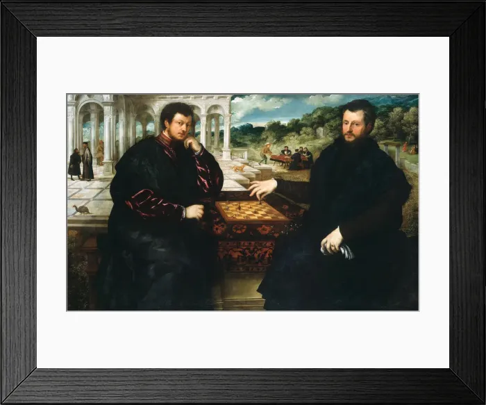Framed Print : Two Chess Players, ca 1545. Creator: Bordone, Paris (1500-1571) Framed Print : Two Chess Players, ca 1545. Creator: Bordone, Paris (1500-1571)