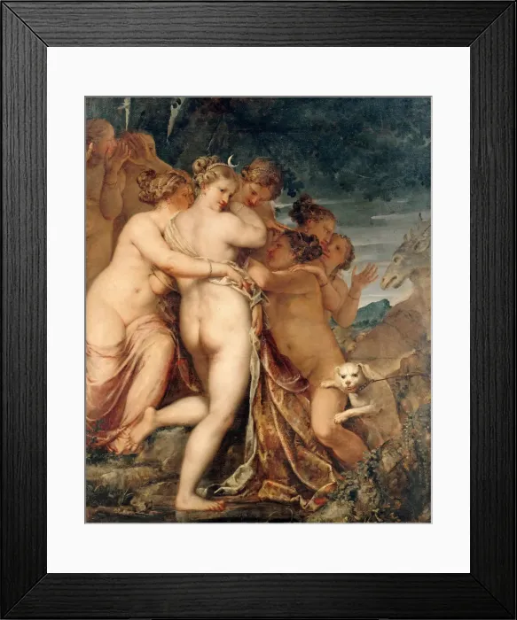 Framed Print : Diana and Actaeon, ca. 1600. Creator: Liberi, Pietro (1605-1687) Framed Print : Diana and Actaeon, ca. 1600. Creator: Liberi, Pietro (1605-1687)