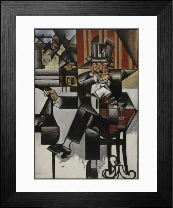 Framed Print : Man in a Cafe, 1912. Creator: Gris, Juan (1887-1927)