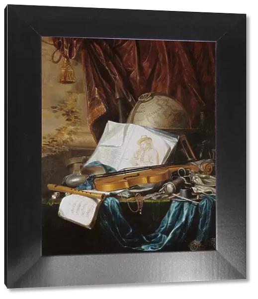 Still Life with musical instruments, 1650. Creator: Ring, Pieter de (1615-1660)