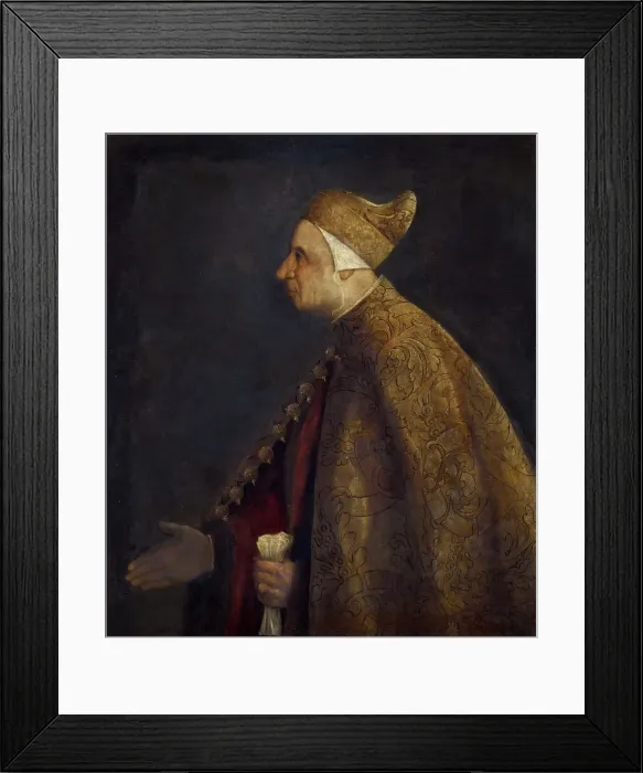 Framed Print : Portrait of Doge Niccolo Marcello, ca 1542. Creator: Titian (1488-1576) Framed Print : Portrait of Doge Niccolo Marcello, ca 1542. Creator: Titian (1488-1576)