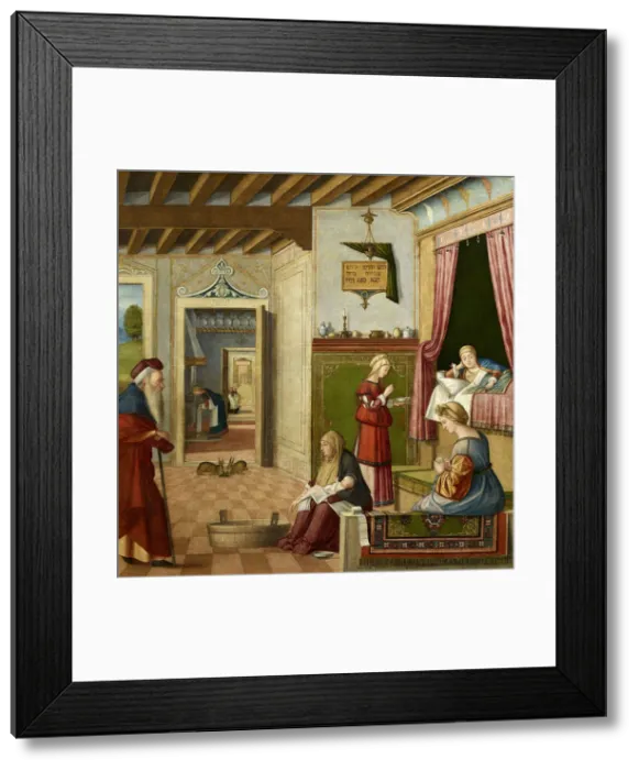 Framed Print : The Nativity of the Blessed Virgin Mary, ca 1502-1504. Creator: Carpaccio, Vittore (1460-1526) Framed Print : The Nativity of the Blessed Virgin Mary, ca 1502-1504. Creator: Carpaccio, Vittore (1460-1526)