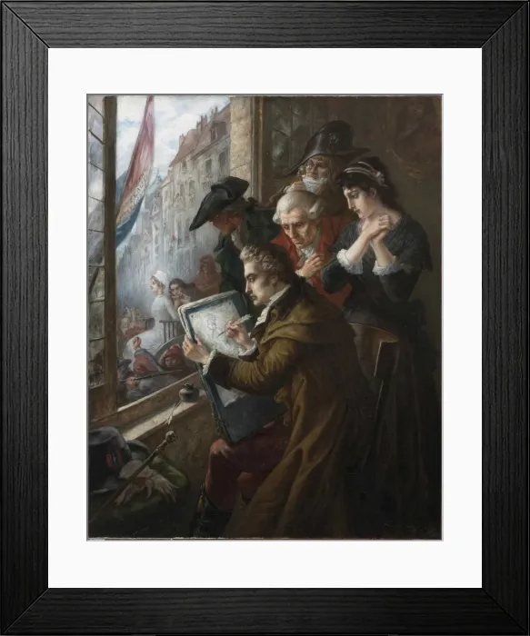 Framed Print : Painter Jacques-Louis David drawing Marie-Antoinette led to her execution, 1793, 1900 Framed Print : Painter Jacques-Louis David drawing Marie-Antoinette led to her execution, 1793, 1900