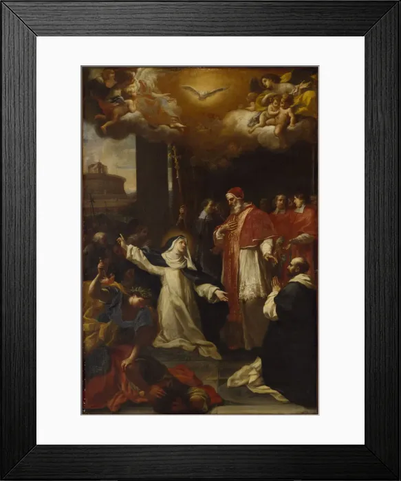 Framed Print : Saint Catherine Imploring Pope Gregory XI to Return from Avignon to Rome. Creator: Benefial Framed Print : Saint Catherine Imploring Pope Gregory XI to Return from Avignon to Rome. Creator: Benefial