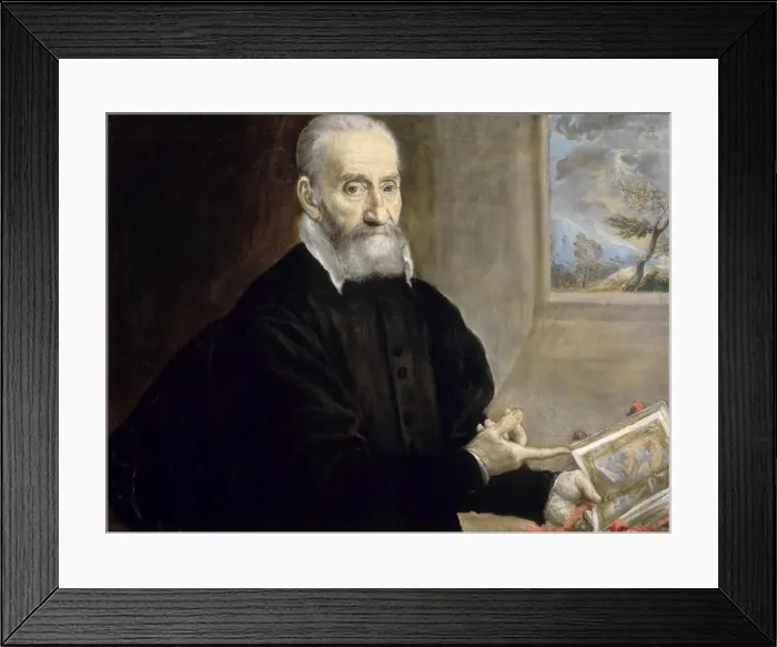 Framed Print : Portrait of Giulio Clovio (1498-1578), ca 1571. Creator: El Greco, Dominico (1541-1614) Framed Print : Portrait of Giulio Clovio (1498-1578), ca 1571. Creator: El Greco, Dominico (1541-1614)