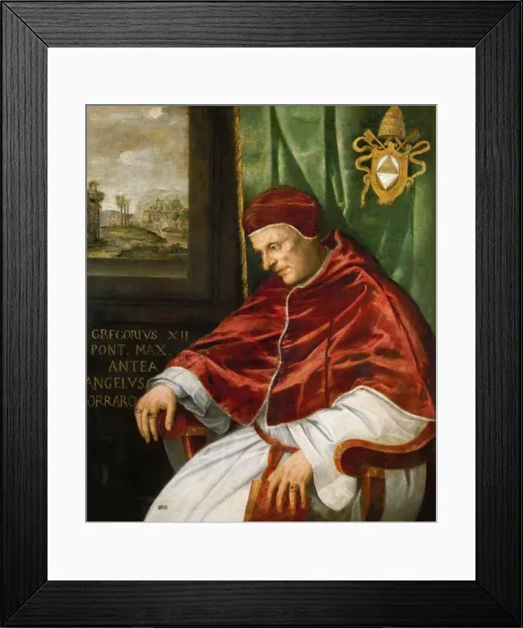 Framed Print : Portrait of the Pope Gregory XII. Creator: Muziano, Girolamo (1528-1592) Framed Print : Portrait of the Pope Gregory XII. Creator: Muziano, Girolamo (1528-1592)