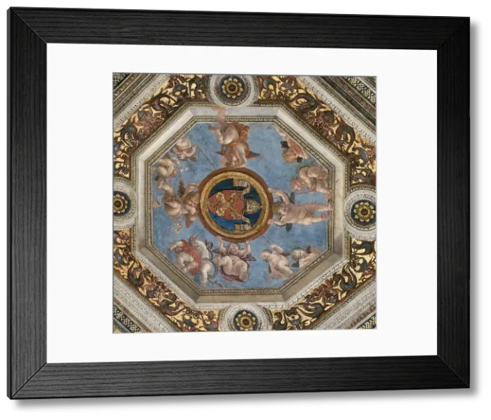 Framed Print : Ceiling. (Fresco in Stanza della Segnatura), ca 1510-1511 Framed Print : Ceiling. (Fresco in Stanza della Segnatura), ca 1510-1511