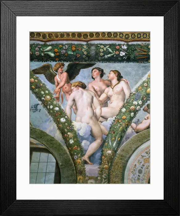 Framed Print : Cupid and the Three Graces, 1517-1518. Creator: Raphael (Raffaello Sanzio da Urbino) (1483-1520) Framed Print : Cupid and the Three Graces, 1517-1518. Creator: Raphael (Raffaello Sanzio da Urbino) (1483-1520)
