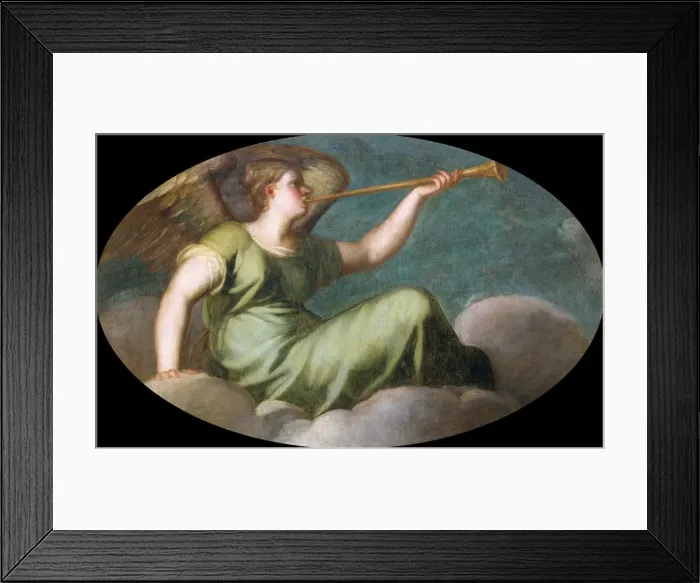 Framed Print : Angelo della fama (Angel of Fame). Creator: Padovanino (1588-1649) Framed Print : Angelo della fama (Angel of Fame). Creator: Padovanino (1588-1649)