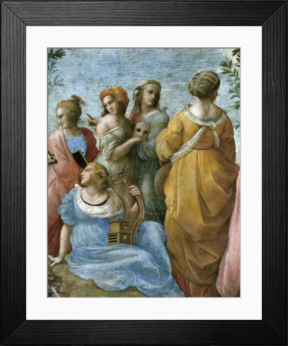 Framed Print : The Parnassus. Detail. (Fresco in Stanza della Segnatura), ca 1510-1511. Creator: Raphael Framed Print : The Parnassus. Detail. (Fresco in Stanza della Segnatura), ca 1510-1511. Creator: Raphael