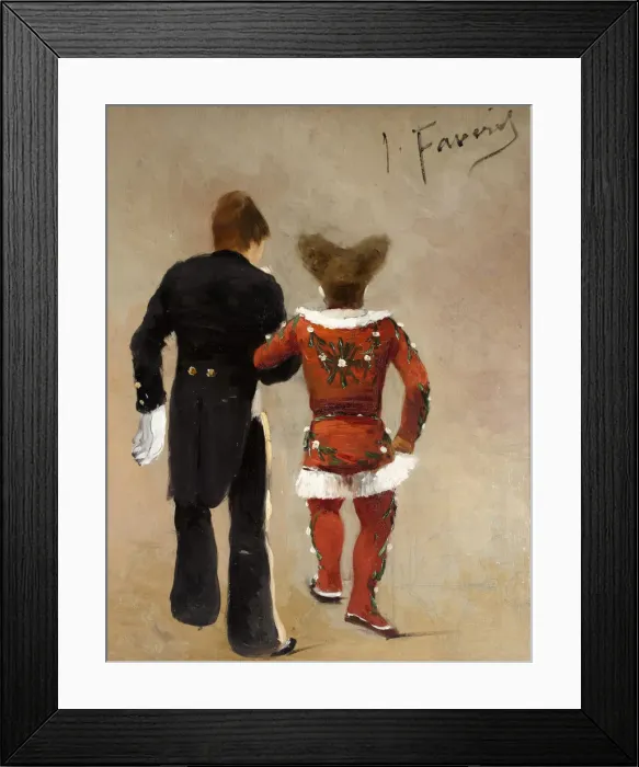 Framed Print : Two clowns, ca 1885. Creator: Faverot, Joseph (1862-1915) Framed Print : Two clowns, ca 1885. Creator: Faverot, Joseph (1862-1915)