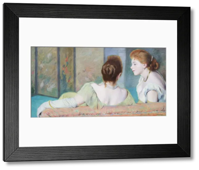 Framed Print : On the couch, ca. 1886-1890. Creator: Zandomeneghi, Federico (1841-1917) Framed Print : On the couch, ca. 1886-1890. Creator: Zandomeneghi, Federico (1841-1917)