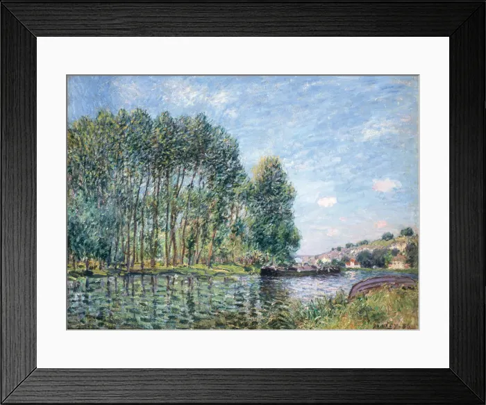 Framed Print : A Bend in the River Loing at Moret. Spring, 1886. Creator: Sisley, Alfred (1839-1899)