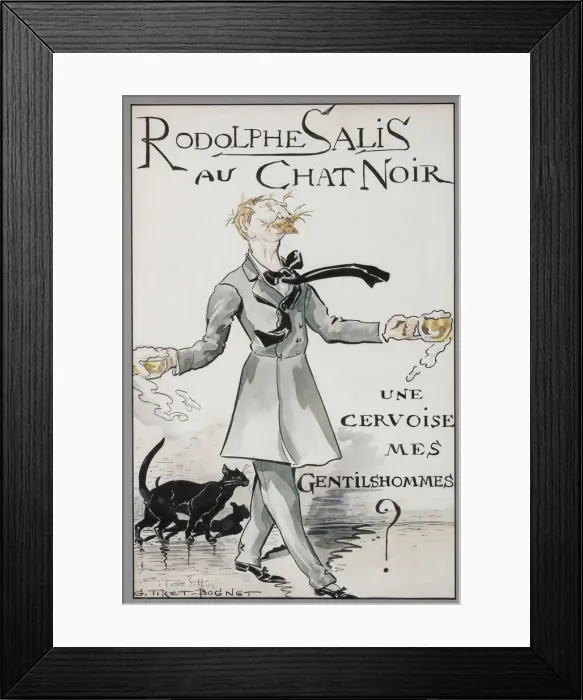 Framed Print : Rodolphe Salis au Chat Noir, c. 1890. Creator: Tiret-Bognet, Georges (1855-1935) Framed Print : Rodolphe Salis au Chat Noir, c. 1890. Creator: Tiret-Bognet, Georges (1855-1935)
