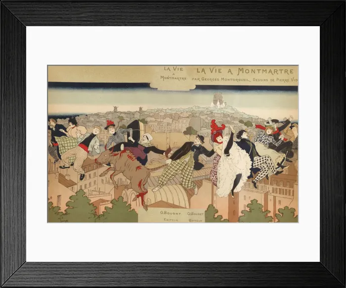 Framed Print : La Vie a Montmartre, 1897. Creator: Vidal, Pierre Marie Louis (1849-1925) Framed Print : La Vie a Montmartre, 1897. Creator: Vidal, Pierre Marie Louis (1849-1925)