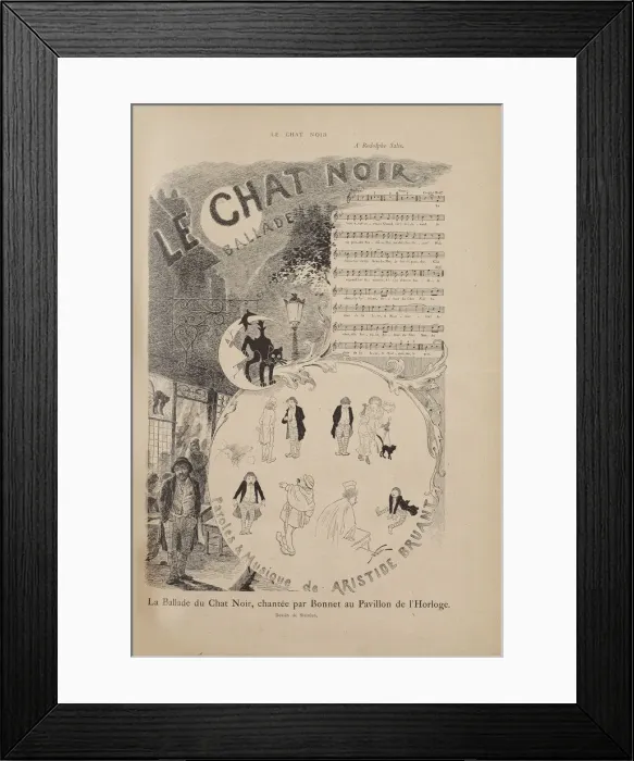 Framed Print : Story of the Famous Cabaret Le Chat Noir, Le Chat Noir magazine, 1884. Creator: Steinlen Framed Print : Story of the Famous Cabaret Le Chat Noir, Le Chat Noir magazine, 1884. Creator: Steinlen