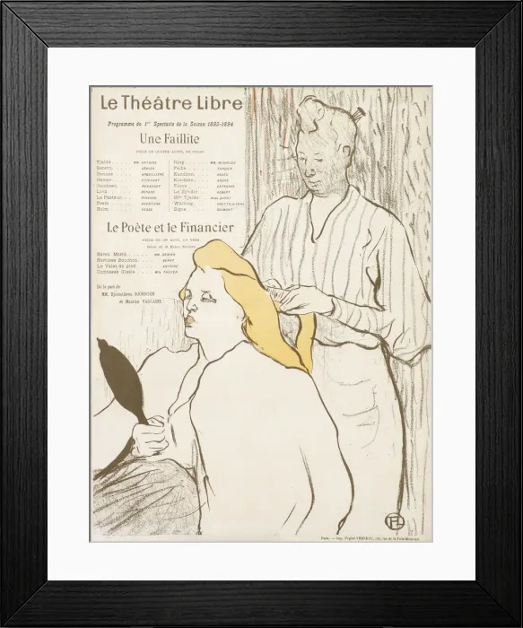 Framed Print : Le Coiffeur - Programme de Theatre Libre, 1893. Creator: Toulouse-Lautrec