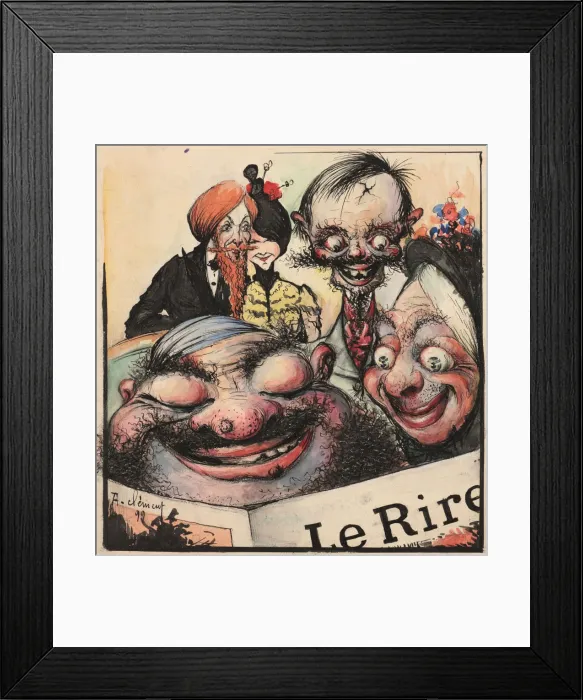 Framed Print : Cover design for the Le Rire magazine, 1896. Creator: Rochel, Clement (1863-1919) Framed Print : Cover design for the Le Rire magazine, 1896. Creator: Rochel, Clement (1863-1919)