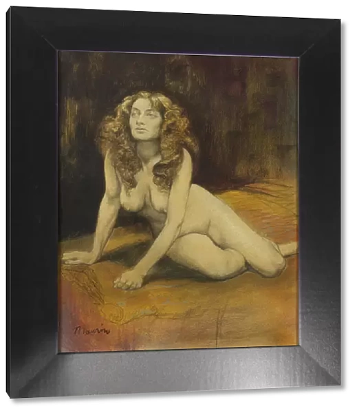 Lying Female Nude, c. 1895. Creator: Maurin, Charles (1856-1914)