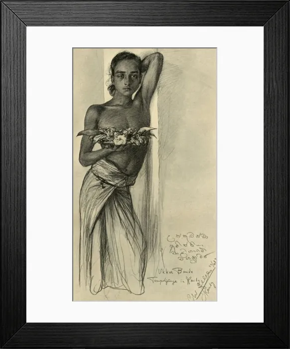 Framed Print : Ukku Banda, young man at a temple, Kandy, Ceylon, 1898. Creator: Christian Wilhelm Allers Framed Print : Ukku Banda, young man at a temple, Kandy, Ceylon, 1898. Creator: Christian Wilhelm Allers