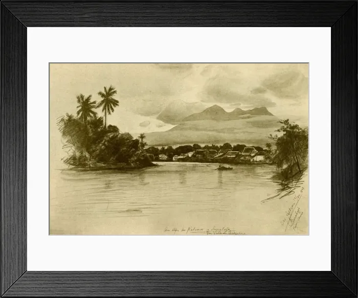 Framed Print : Kali Mas River, Surubaya, Java, 1898. Creator: Christian Wilhelm Allers Framed Print : Kali Mas River, Surubaya, Java, 1898. Creator: Christian Wilhelm Allers