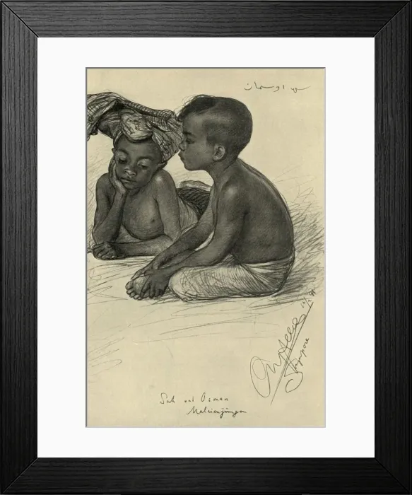Framed Print : Sah and Osman, Malayan boys, Singapore, 1898. Creator: Christian Wilhelm Allers Framed Print : Sah and Osman, Malayan boys, Singapore, 1898. Creator: Christian Wilhelm Allers