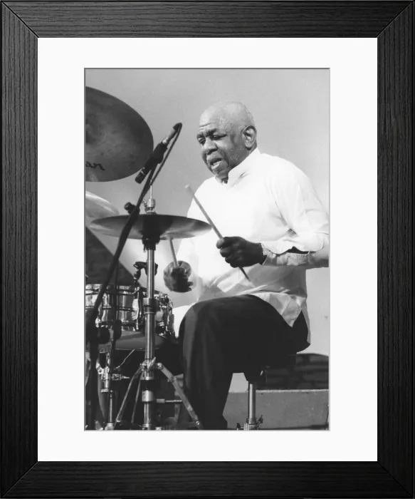 Framed Print : Mickey Roker, Brecon Jazz Festival, Powys, Wales, 1997. Creator: Brian Foskett Framed Print : Mickey Roker, Brecon Jazz Festival, Powys, Wales, 1997. Creator: Brian Foskett