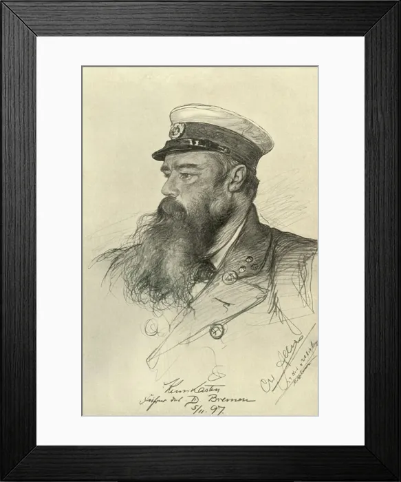 Framed Print : The captain of the Bremen, 1898. Creator: Christian Wilhelm Allers