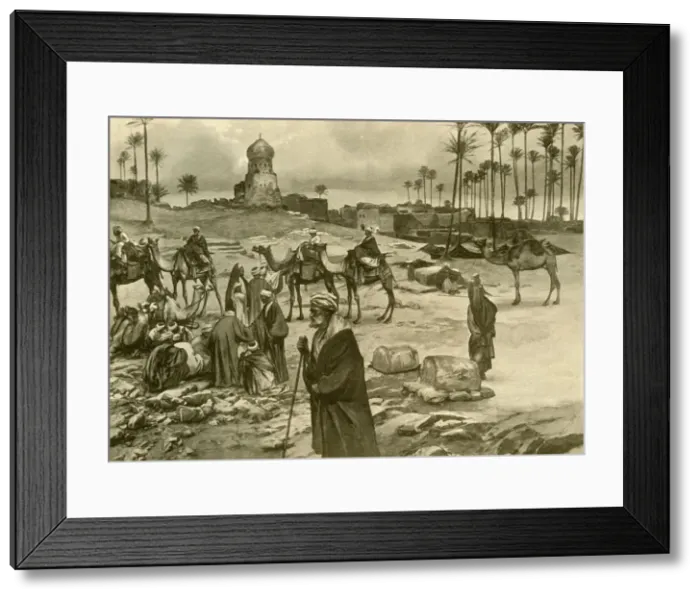 Framed Print : Caravan at Mit-Rahine, 1898. Creator: Christian Wilhelm Allers Framed Print : Caravan at Mit-Rahine, 1898. Creator: Christian Wilhelm Allers