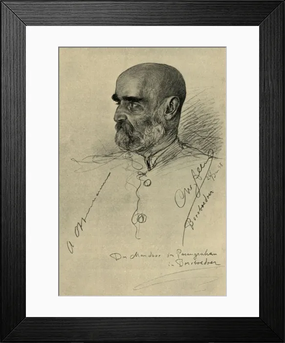 Framed Print : Portrait of a man, Borobudur Temple, Magelang, Java, 1898. Creator: Christian Wilhelm Allers Framed Print : Portrait of a man, Borobudur Temple, Magelang, Java, 1898. Creator: Christian Wilhelm Allers