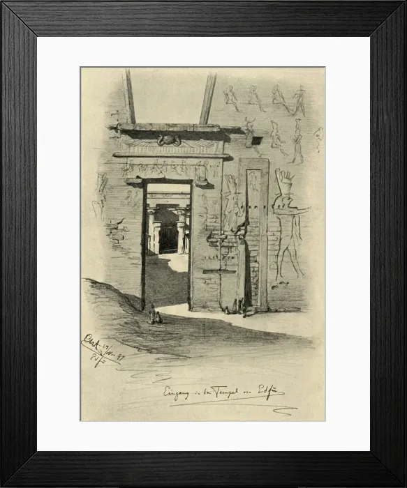 Framed Print : Entrance to the temple at Edfu, Egypt, 1898. Creator: Christian Wilhelm Allers Framed Print : Entrance to the temple at Edfu, Egypt, 1898. Creator: Christian Wilhelm Allers