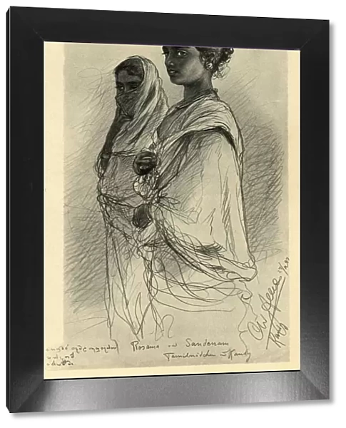 Rosama and Sandenam, Tamil girls, Kandy, Ceylon, 1898. Creator: Christian Wilhelm Allers