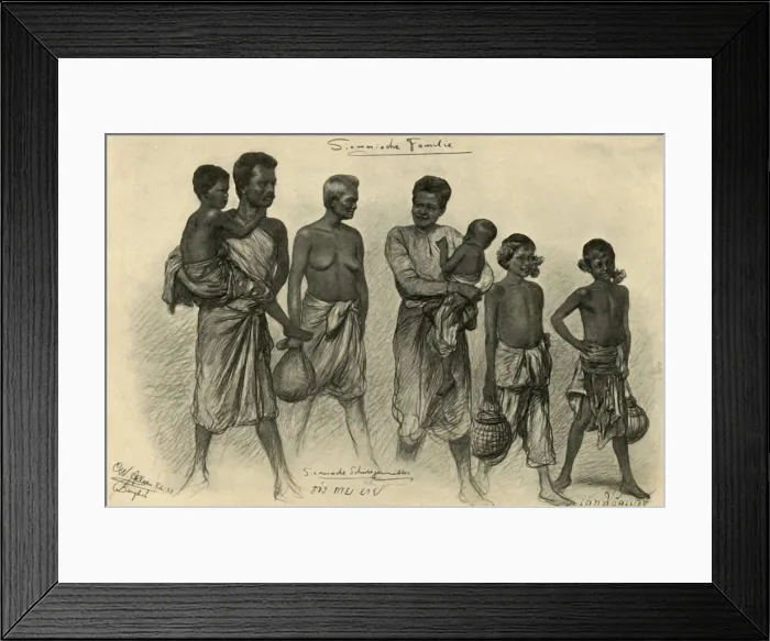 Framed Print : Siamese family, Bangkok, 1898. Creator: Christian Wilhelm Allers Framed Print : Siamese family, Bangkok, 1898. Creator: Christian Wilhelm Allers