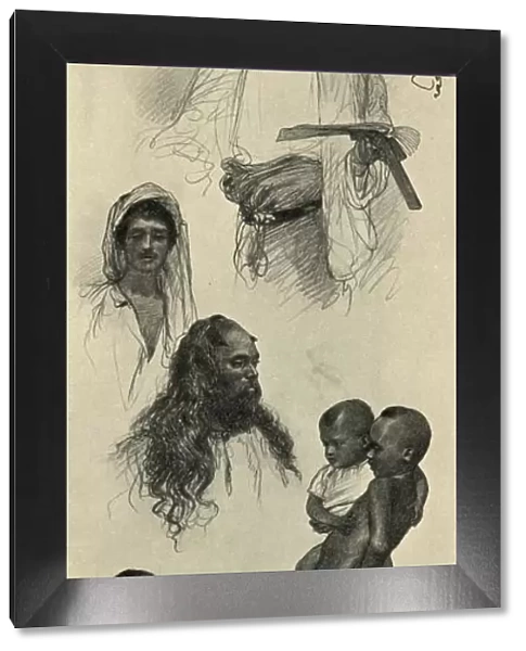 Studies of people, Ceylon, 1898. Creator: Christian Wilhelm Allers