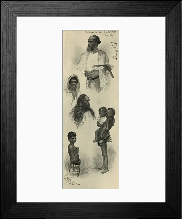 Framed Print : Studies of people, Ceylon, 1898. Creator: Christian Wilhelm Allers Framed Print : Studies of people, Ceylon, 1898. Creator: Christian Wilhelm Allers