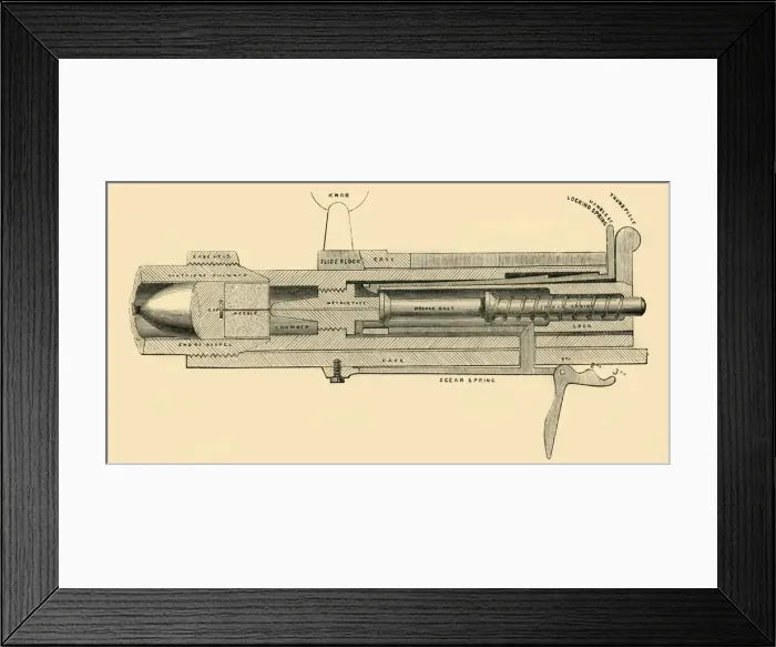 Framed Print : Section of the Prussian Needle Gun, c1872. Creator: Unknown Framed Print : Section of the Prussian Needle Gun, c1872. Creator: Unknown