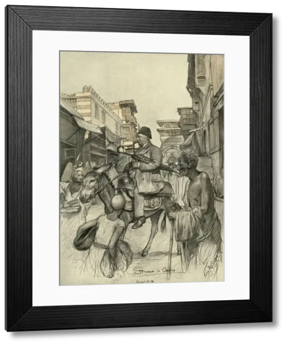 Framed Print : Street in Cairo, 1898. Creator: Christian Wilhelm Allers Framed Print : Street in Cairo, 1898. Creator: Christian Wilhelm Allers