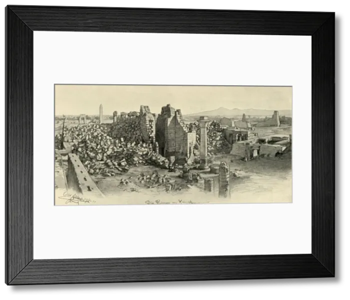 Framed Print : Ruined temples at Karnak, Egypt, 1898. Creator: Christian Wilhelm Allers Framed Print : Ruined temples at Karnak, Egypt, 1898. Creator: Christian Wilhelm Allers