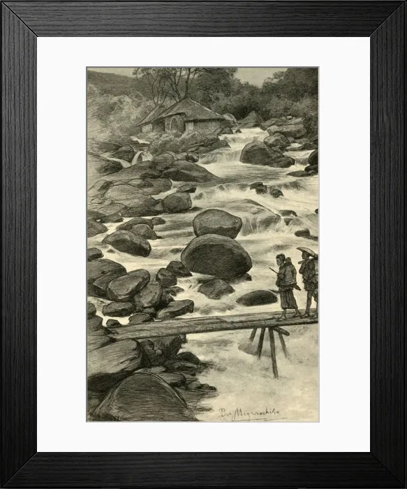 Framed Print : Waterfalls at Miyanoshita, Japan, 1898. Creator: Christian Wilhelm Allers Framed Print : Waterfalls at Miyanoshita, Japan, 1898. Creator: Christian Wilhelm Allers