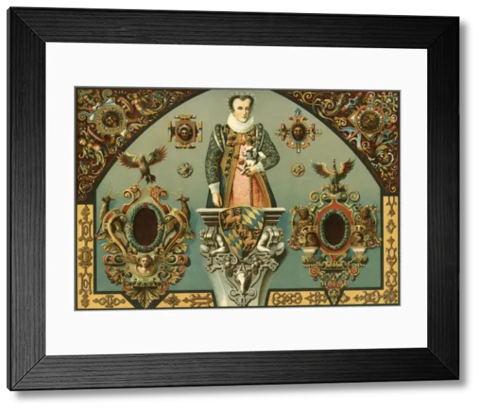 Framed Print : German Renaissance polychrome painted plaster work, (1898). Creator: Unknown