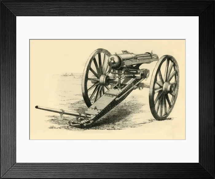 Framed Print : The Gatling Mitrailleuse, c1872. Creator: Unknown Framed Print : The Gatling Mitrailleuse, c1872. Creator: Unknown
