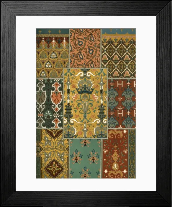 Framed Print : French Renaissance carpet painting, (1898). Creator: Unknown Framed Print : French Renaissance carpet painting, (1898). Creator: Unknown