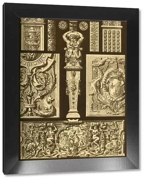 French Renaissance ornaments in stone and wood, (1898). Creator: Unknown