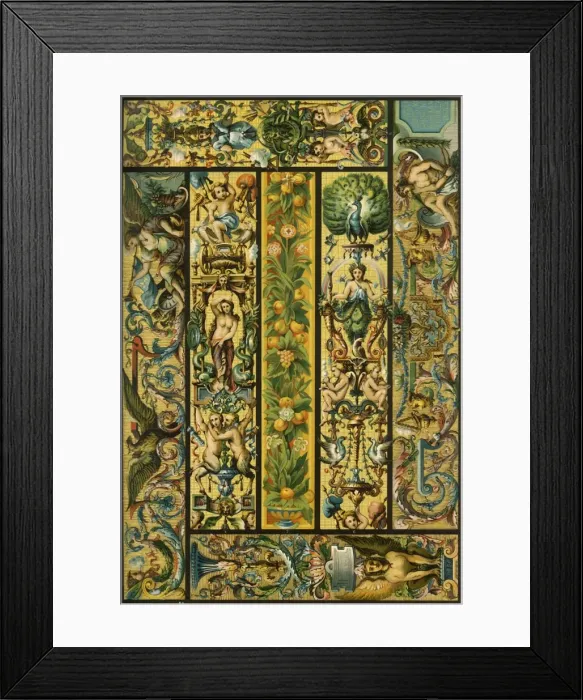 Framed Print : French Renaissance Gobelins tapestries, (1898). Creator: Unknown Framed Print : French Renaissance Gobelins tapestries, (1898). Creator: Unknown