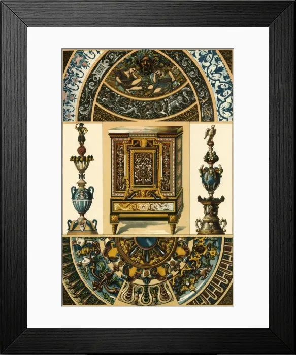Framed Print : French Renaissance enamel on metal, pottery painting, metal mosaic, (1898). Creator: Unknown Framed Print : French Renaissance enamel on metal, pottery painting, metal mosaic, (1898). Creator: Unknown